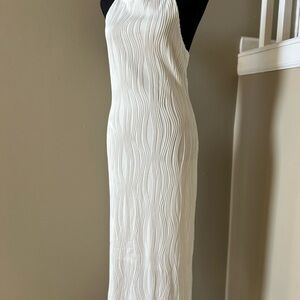 RIHOAS Strapless White Textured Dress